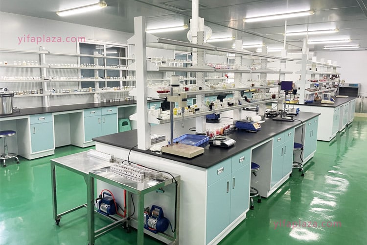 Cosmetic formulation laboratory benches at a selected YIFA PLAZA supplier facility