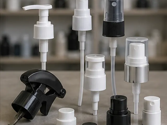 Cosmetic pump and sprayer components