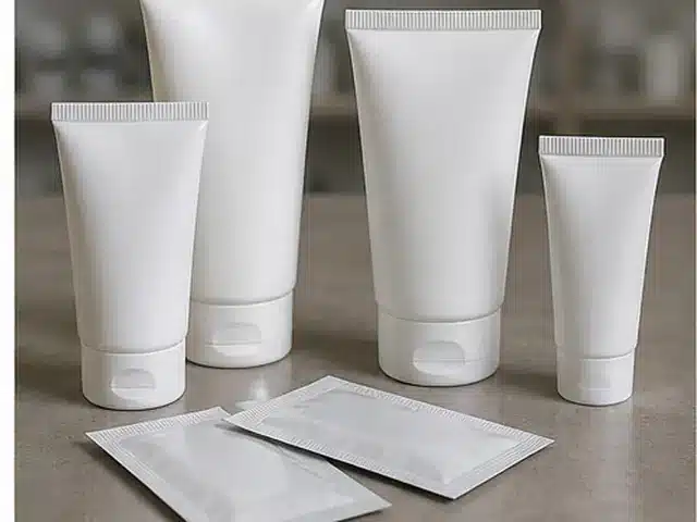 Cosmetic squeeze tubes and sample sachets