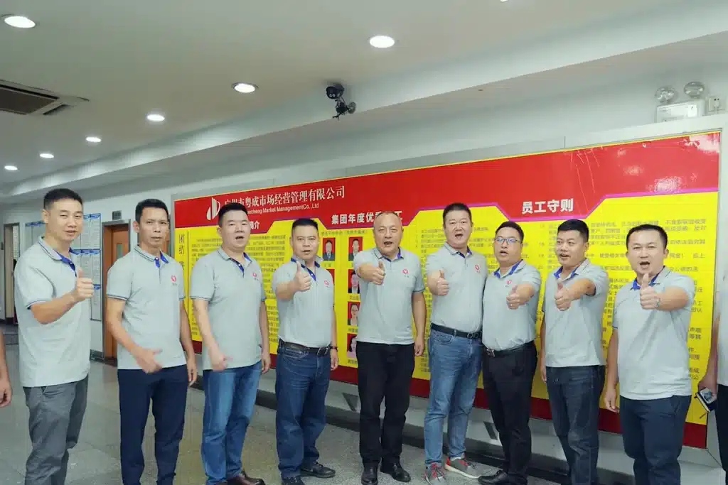 YIFA PLAZA market operations team at the Guangzhou cosmetics trade center